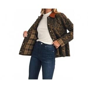 NEW STYLE USA leopard print jacket in brown multi